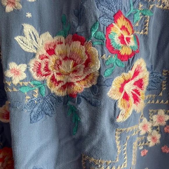 Savanna Jane Blue Embroidery Top - Picture 5 of 7